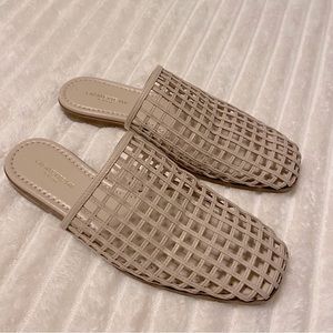 Lafayette 148 New York Handwoven Yvonne Cage Leather Mules